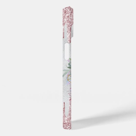 シルバー赤面ピンクフローラハート名 Case-Mate iPhoneケース (裏面 / 右)