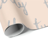 シルバー赤面30バースデーパーティーグリッター"Thirty" ラッピングペーパー (ロールコーナー)