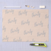 シルバー赤面30バースデーパーティーグリッター"Thirty" 薄葉紙 (クラフト)