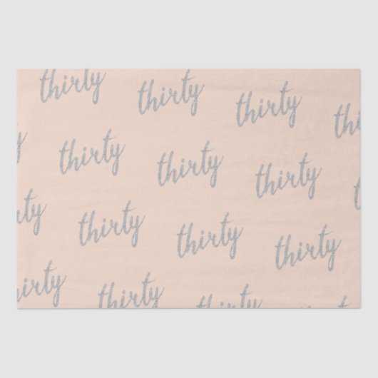 シルバー赤面30バースデーパーティーグリッター"Thirty" 薄葉紙 (正面)