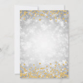 シルバー金ゴールドウィンタースノーフレーク会社レッドリボン 招待状 (裏面)