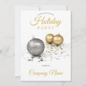 シルバー金ゴールドオーナメントスターホリデ企業のーパーティ 招待状 (正面)