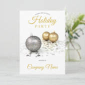 シルバー金ゴールドオーナメントスターホリデ企業のーパーティ 招待状 (スタンド正面)