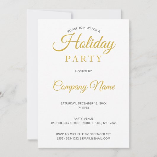 シルバー金ゴールドオーナメントスターホリデ企業のーパーティ 招待状 (裏面)