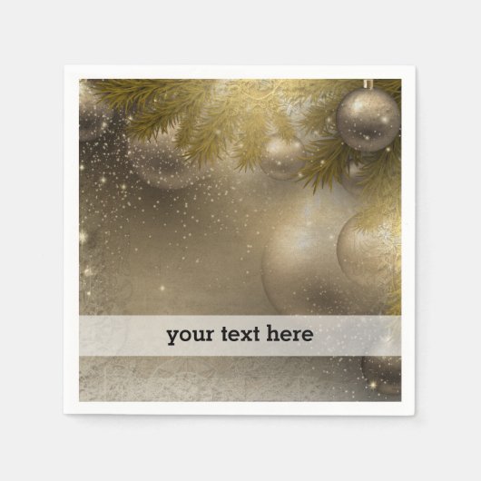シルバー金ゴールドオーナメント スタンダードカクテルナプキン (正面)