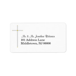 シルバー金ゴールドクロス住所 シール