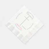 シルバー金ゴールドクロス《キリスト教》洗礼式や命名式ピンク名 縁ありランチョンナプキン (角)