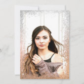 シルバー金ゴールドグラデーショングリッターハロー写真卒業 招待状 (裏面)