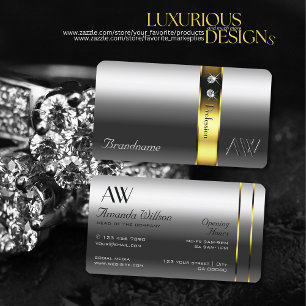 シルバー金ゴールドグラマー宝石イニシャル開館時間  名刺