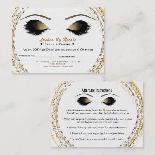 シルバー金ゴールドグラムラッシュフレンドのアフターケアを参照 紹介カード (正面/裏面)