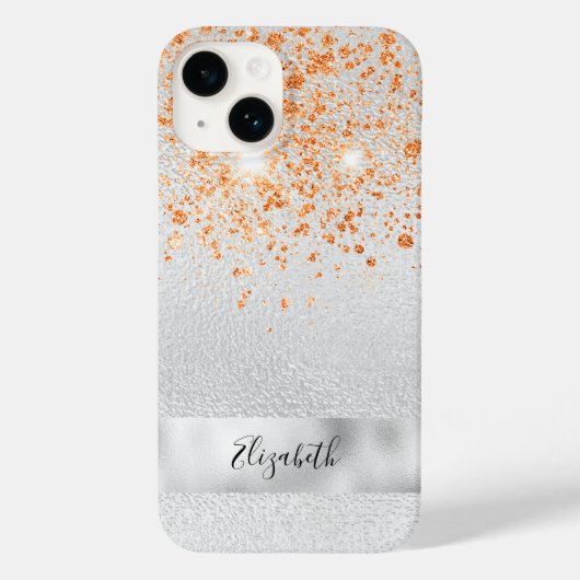 シルバー金ゴールドグリッターのキラキラ名 Case-Mate iPhoneケース (裏面)