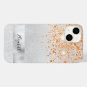 シルバー金ゴールドグリッターのキラキラ名 Case-Mate iPhoneケース (裏面 (横))