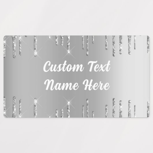 シルバー金ゴールドグリッタースパークリレーベルカスタムズ文字 ラベル (デザイン3)