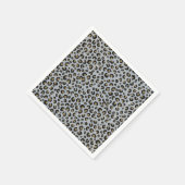 シルバー金ゴールドグリッターブラックレオパードプリント スタンダードカクテルナプキン (角)