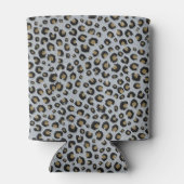 シルバー金ゴールドグリッターブラックレオパードプリント 缶クーラー (裏面)