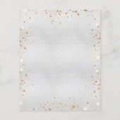 シルバー金ゴールドグリッター予算結婚式招待状 チラシ (裏面)