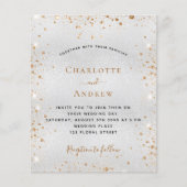 シルバー金ゴールドグリッター予算結婚式招待状 チラシ (正面)