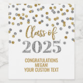 シルバー金ゴールドグリッター2025年卒業 ワインラベル (シングルラベル)