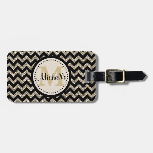 シルバー金ゴールドシボロンモノグラム ラゲッジタグ (正面横)