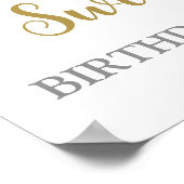 シルバー金ゴールドスウィート16誕生日カスタム12x18 ポスター (角)