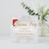 シルバー金ゴールドスノーフレーククリスマスパーティー 招待状 (スタンド正面)