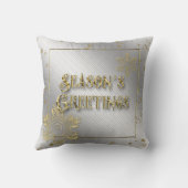 シルバー金ゴールドスノーフレークシーズンのグリーティングピロー クッション (裏面)