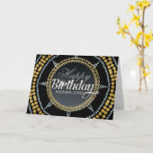 シルバー金ゴールドスパルクルスター誕生日カード カード (黄色い花)