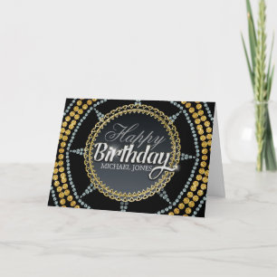 シルバー金ゴールドスパルクルスター誕生日カード カード
