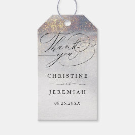 シルバー金ゴールドスパークル水の色結婚は有難う ギフトタグ