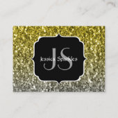 シルバー金ゴールドダークスパークルグリッターモノグラグラデーションム 名刺 (裏面)