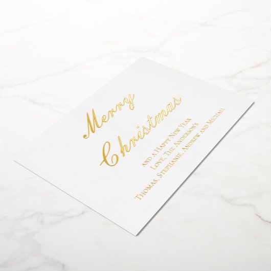 シルバー金ゴールドバラゴールドフォイルクリスマスホリデーカード 箔シーズンカード (回転した状態)