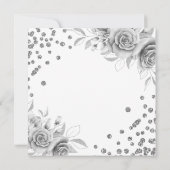 シルバー金ゴールドフローラグリッター30thバースデースクリプト 招待状 (裏面)