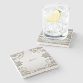 シルバー金ゴールドフローラストーンコースター ストーンコースター (横)