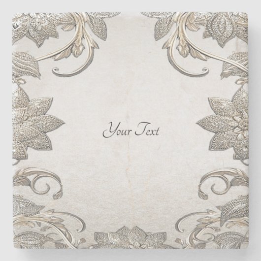 シルバー金ゴールドフローラストーンコースター ストーンコースター (正面)