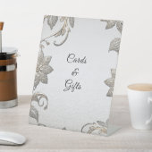 シルバー金ゴールドフローラテーブルトップシンボルや象徴 台座サイン (インサイチュ)