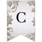 シルバー金ゴールドフローラバンティング国旗 バンティングフラッグ (第1の旗)