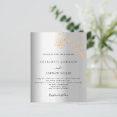 シルバー金ゴールドフローラ予算結婚式招待状 (スタンド正面)