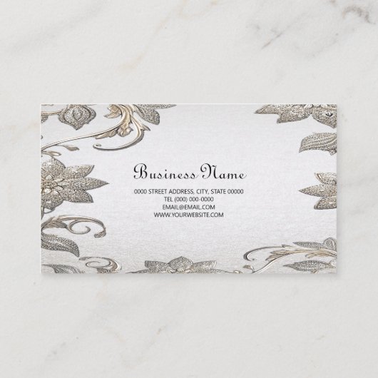 シルバー金ゴールドフローラ名刺 名刺 (裏面)