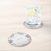 シルバー金ゴールドフローラ紙コースター ラウンドペーパーコースター (インサイチュ)