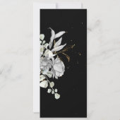 シルバー金ゴールドフローラ結婚のディナーメニュー 招待状 (裏面)