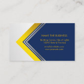 シルバー金ゴールドブルー幾何学金融モダン 名刺 (裏面)