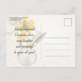 シルバー金ゴールドベルとボーブルクリスマスパーティー インビテーションポストカード (裏面)