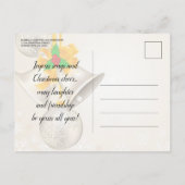 シルバー金ゴールドベルとボーブルクリスマスパーティー インビテーションポストカード (裏面)