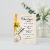 シルバー金ゴールドベルとボーブルクリスマスパーティー インビテーションポストカード (スタンド正面)