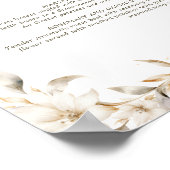 シルバー金ゴールドホワイトフローラキンセアニェラ誕生日メニュー ポスター (角)