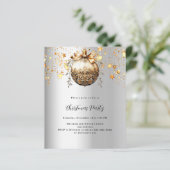 シルバー金ゴールドボーブルスタークリスマスパーティの招待状 (スタンド正面)