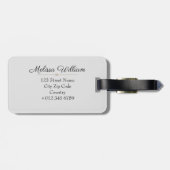 シルバー金ゴールドモノグラム名 ラゲッジタグ (裏面横)