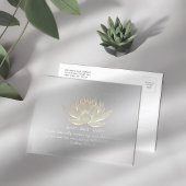 シルバー金ゴールドロータスヨガメディテーションインストラクター引用文 ポストカード