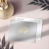 シルバー金ゴールドロータスヨガメディテーションインストラクター引用文 ポストカード