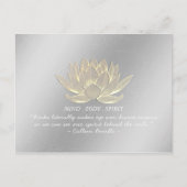 シルバー金ゴールドロータスヨガメディテーションインストラクター引用文 ポストカード (正面)